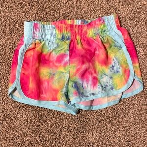 Champion Kids Tie-Dye Shorts with Blue Trim